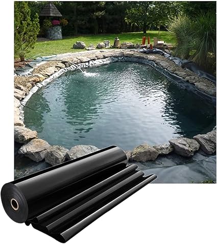 Image ZXCVASDF Pond Liner,Pond HDPE Skins,Pond Lining,Fish Pond Liners,Rubber Pond Tarp,Easy Cutting Underlayment,for Outdoor Ponds,Fountains, Waterfall & Water Gardens,Heavy Duty,9 * 15m(29.53 * 49.21ft)