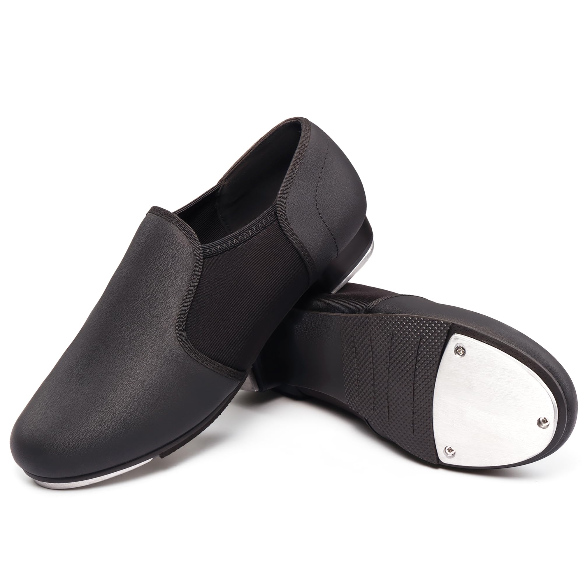 Dynadans Manmade Leather Slip On Tap Shoe Dance Shoes for Women and Men's Dance Shoes