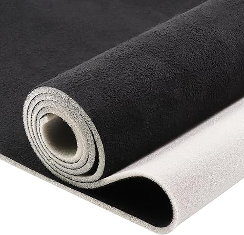 Tela de gamuza para techo con material de respaldo de espuma, tela de techo de microgamuza para automóvil, repuesto de reparación del hogar, 60