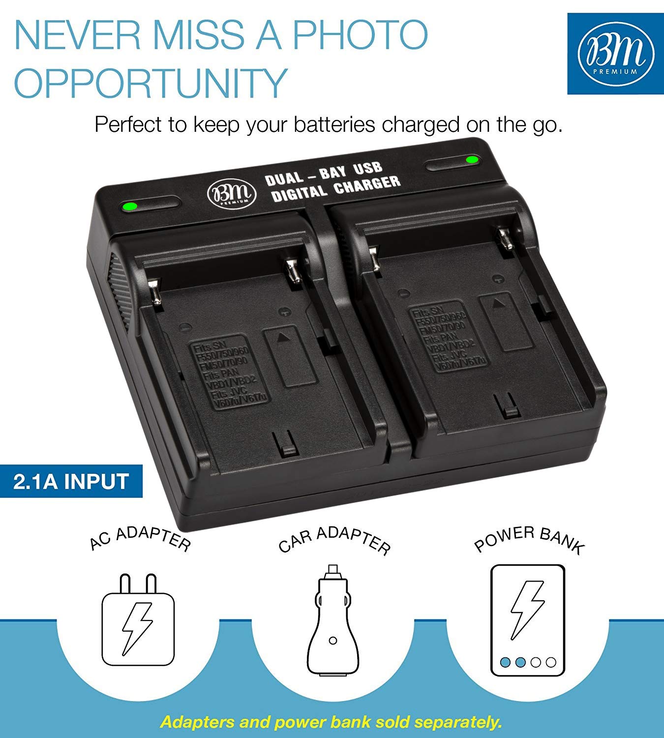 Amazon.com : BM Premium 2 NP-F970 High Capacity Batteries and Dual
