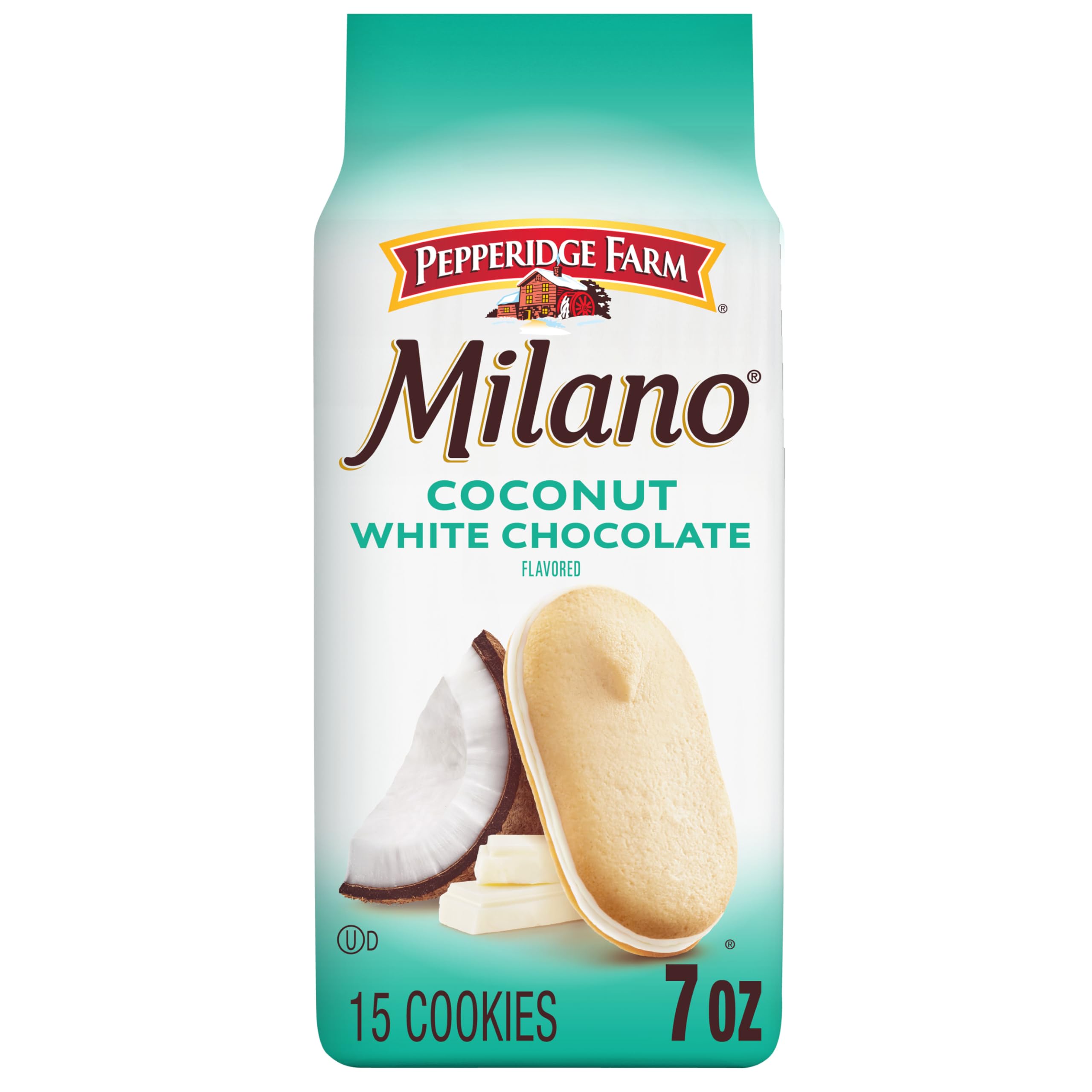 Pepperidge Farm Milano White Chocolate Coconut Flavored Cookies, 7 Oz Bag