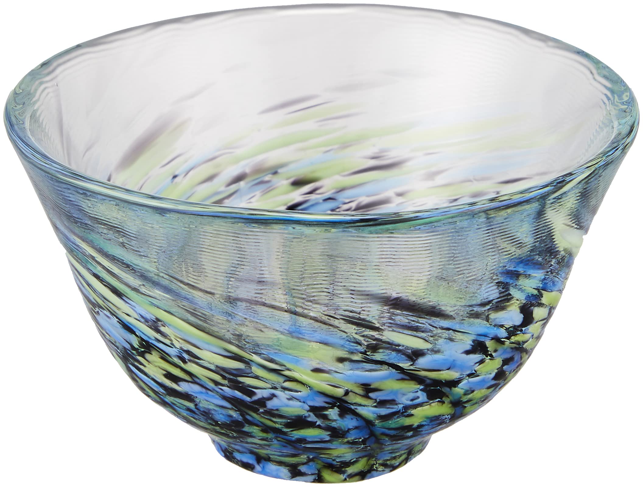 Aderia Tsugaru Vidro Sake Cup Guinomi Midnight Mackerel 1.7oz Glass Japan