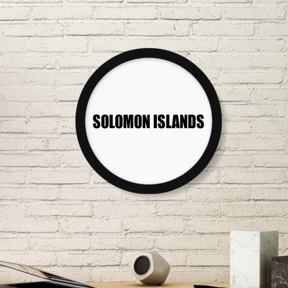 Cadre photo rond bois Îles Salomon peinture d'art premium noir large