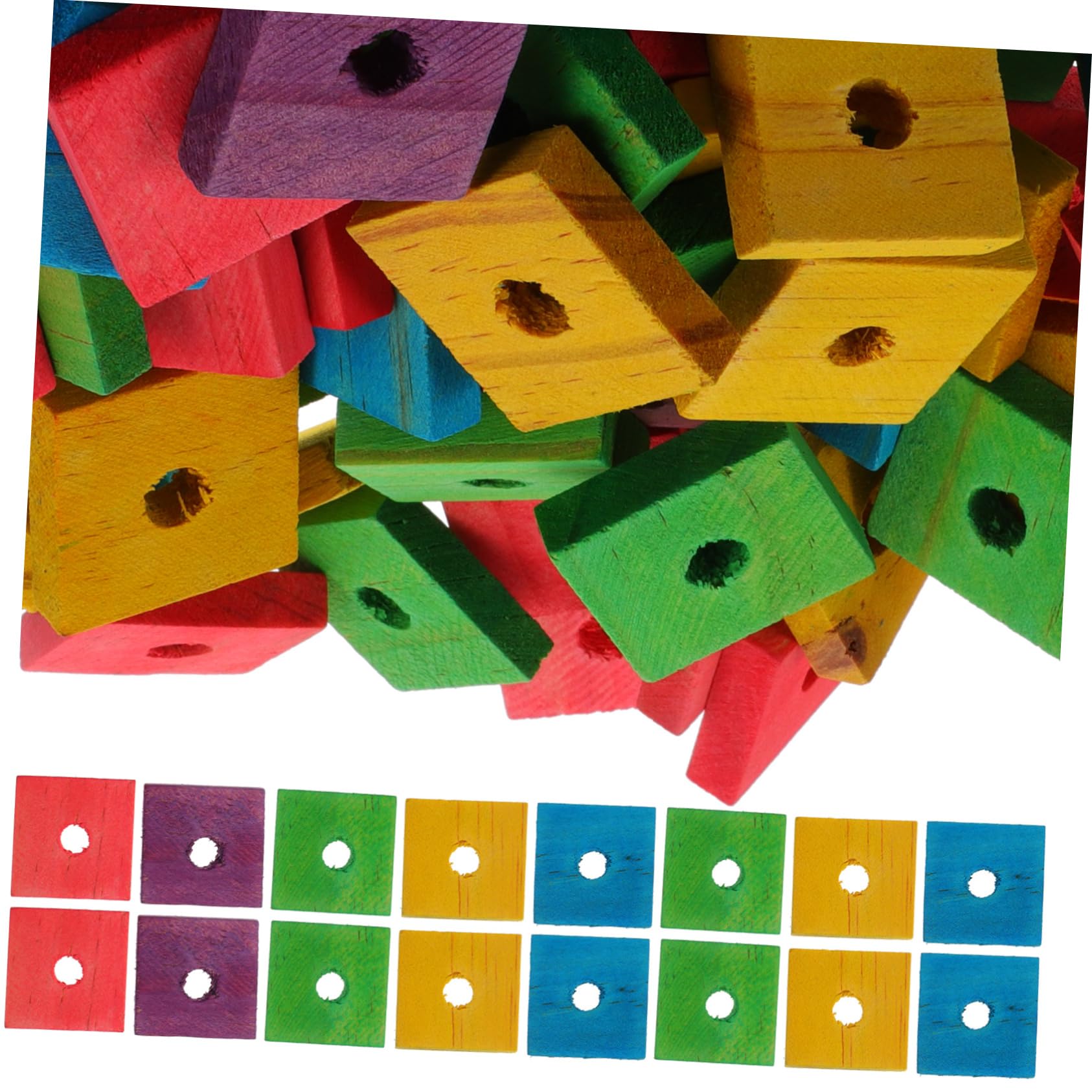 Kisangel 100 Piezas DIY Virutas De Madera Juguete para Mascotas Loro Colgante Juguetes Rechinar Los Juguete Morder Juguete Loro Mordisquear Juguete Viruta De Madera Loro Juguete