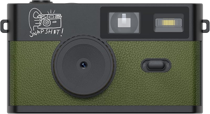 Screen-Free Digital Camera – Simple Point & Shoot Camera, No Screen, Easy to Use Camera, Replace Disposable with Reusable (Green)