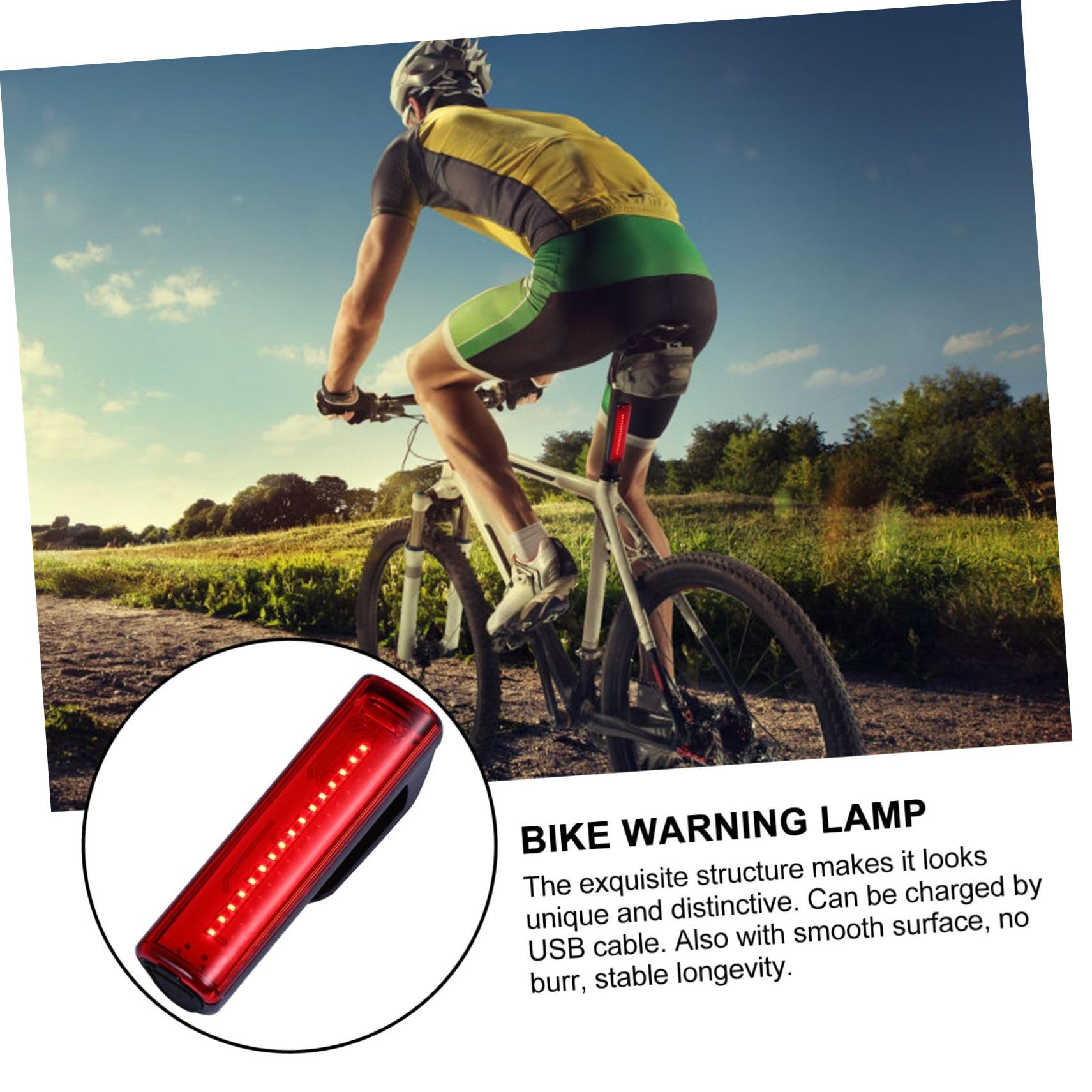 TOYANDONA Luce di Coda di Ricarica USB LED Posteriore Ciclismo per fanale Posteriore Leggero Ciclo fanalino Posteriore Bici Luce di Coda di Bici di Segnalazione plastica Rosso