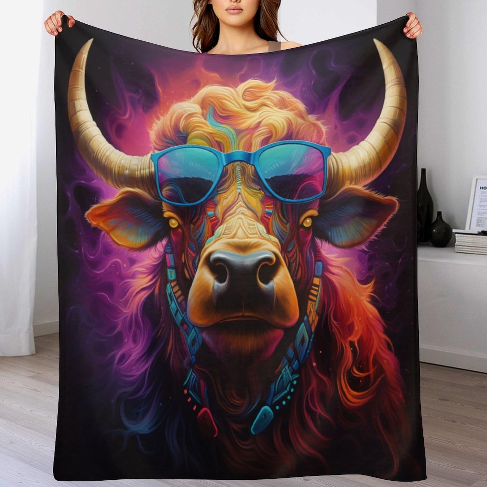 Manta de forro polar Buffalo de 140x180 cm suave para sofa y cama
