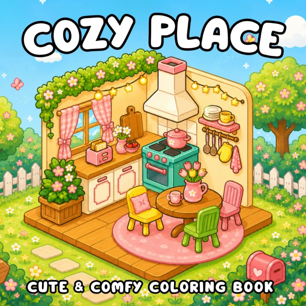 Cozy Place: A Fun and Relaxing Cozy Coloring Book with Cute Places and Peaceful Moments for All Ages