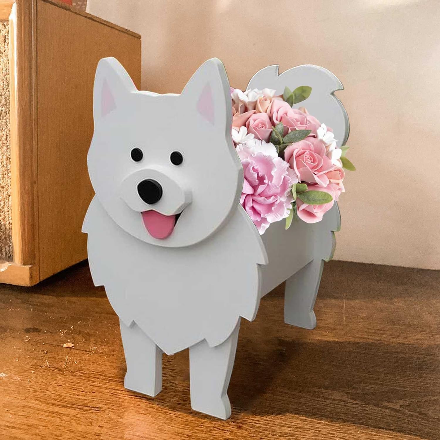 KJMWXOP Flower Pots Outside,Cartoon Pet Dog Flower Pot, Small Gifts Dog Planter, Desk Storage Plant Containe Flowerpot, for Terrace Potted Flower Pot