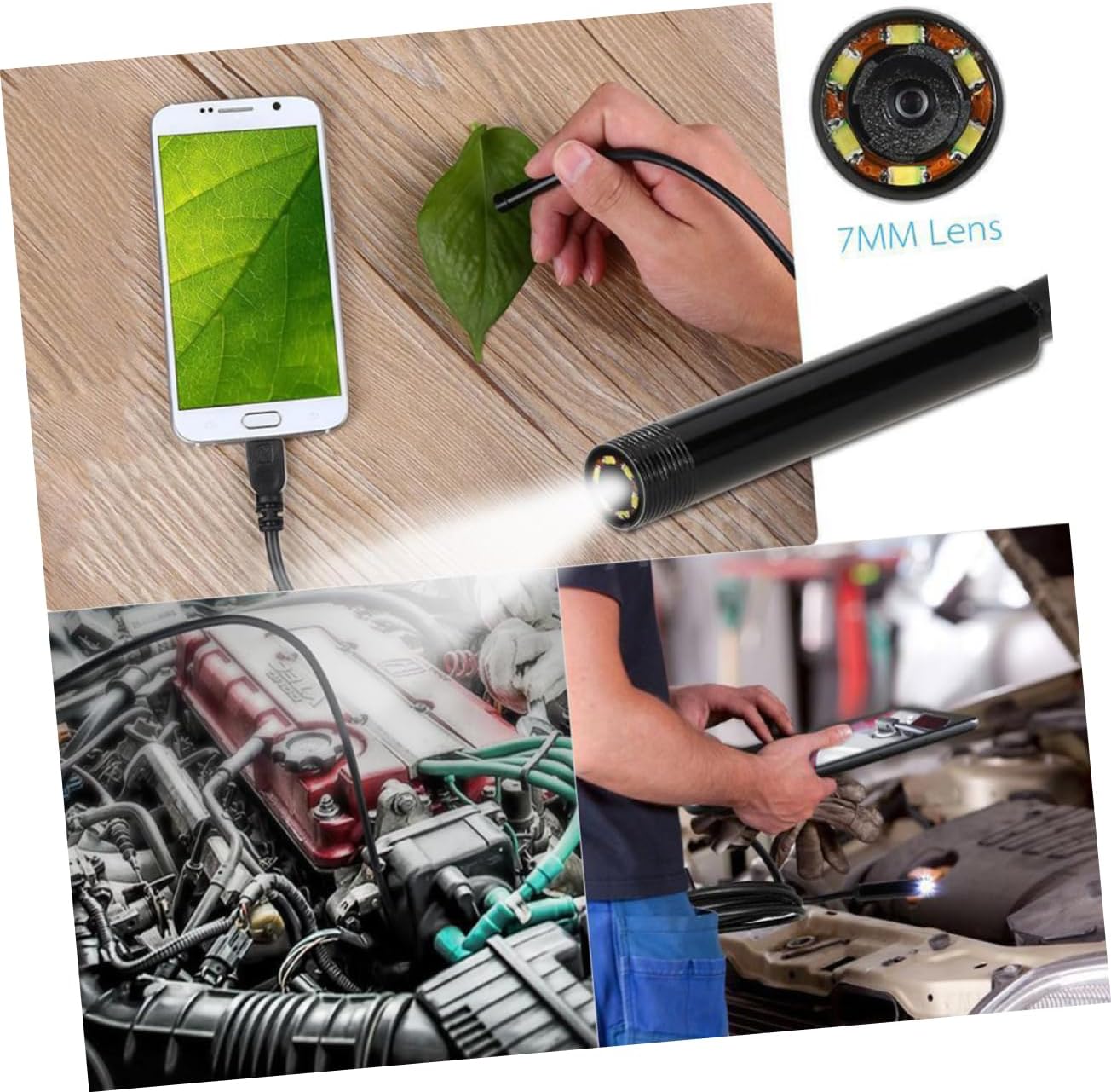 ULTECHNOVO 2m Inspection Camera for Phones and Pc Rated Led Light USB Scope for Underwater and Hard Reach Areas