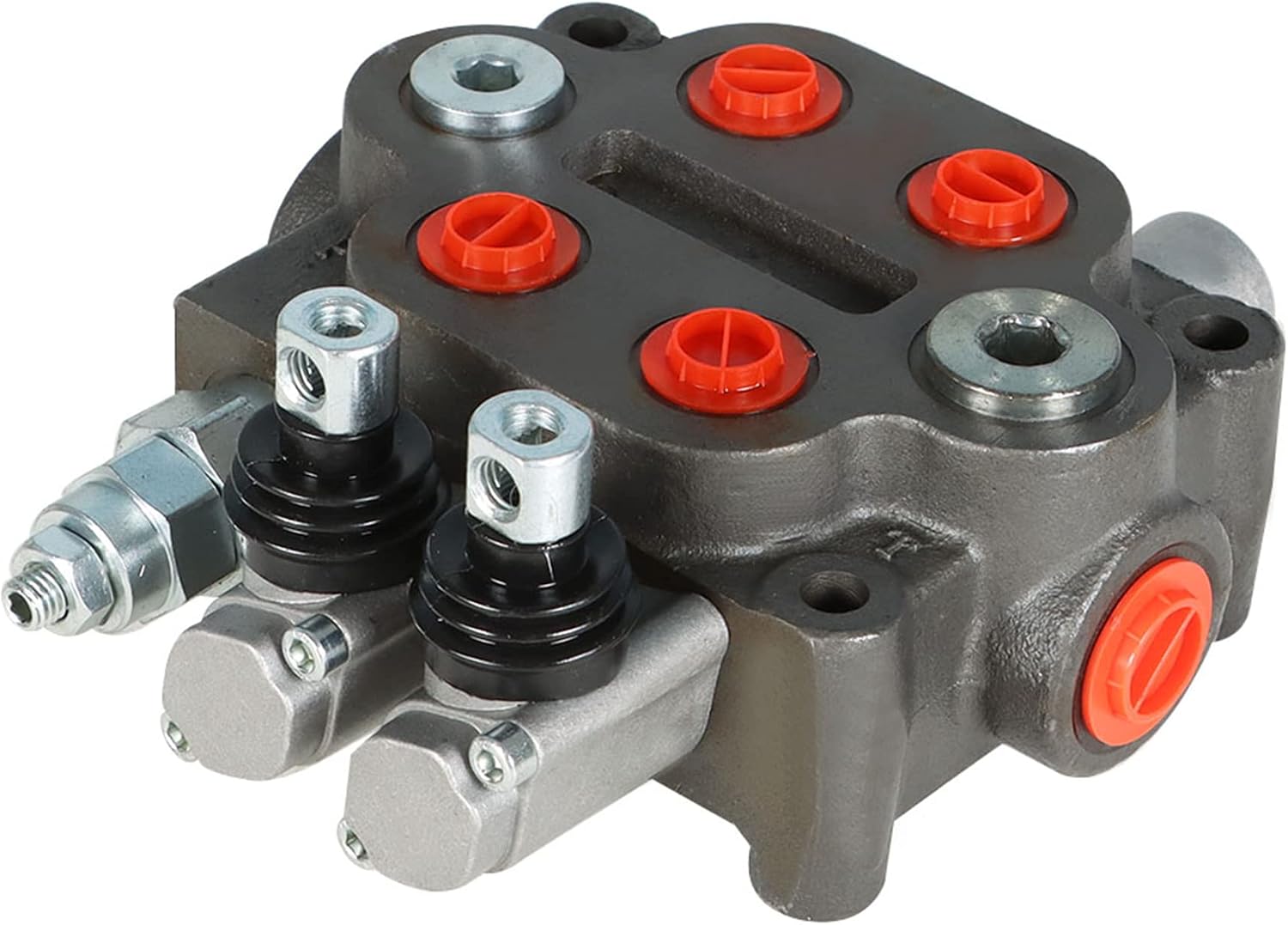 kimllier Hydraulic Directional Control Valve 2 Spool 25GPM 3000PSI BSPP Ports, Adjustable Double Acting Hydraulic Valve Fit for Small Tractors Loaders
