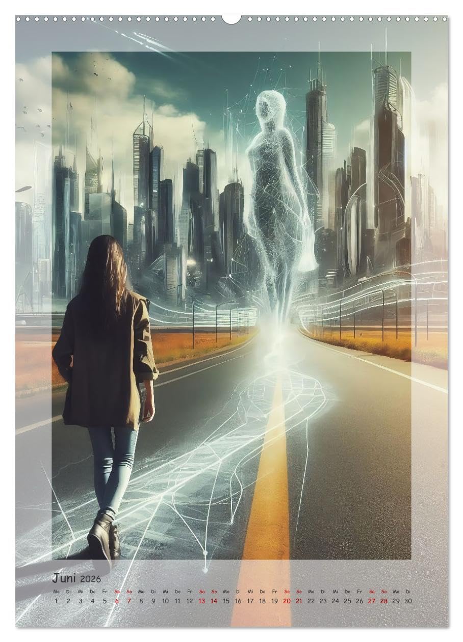 Entdecke die Zukunft - Future World mit KI (hochwertiger Premium Wandkalender 2026 DIN A2 hoch), Kunstdruck in Hochglanz