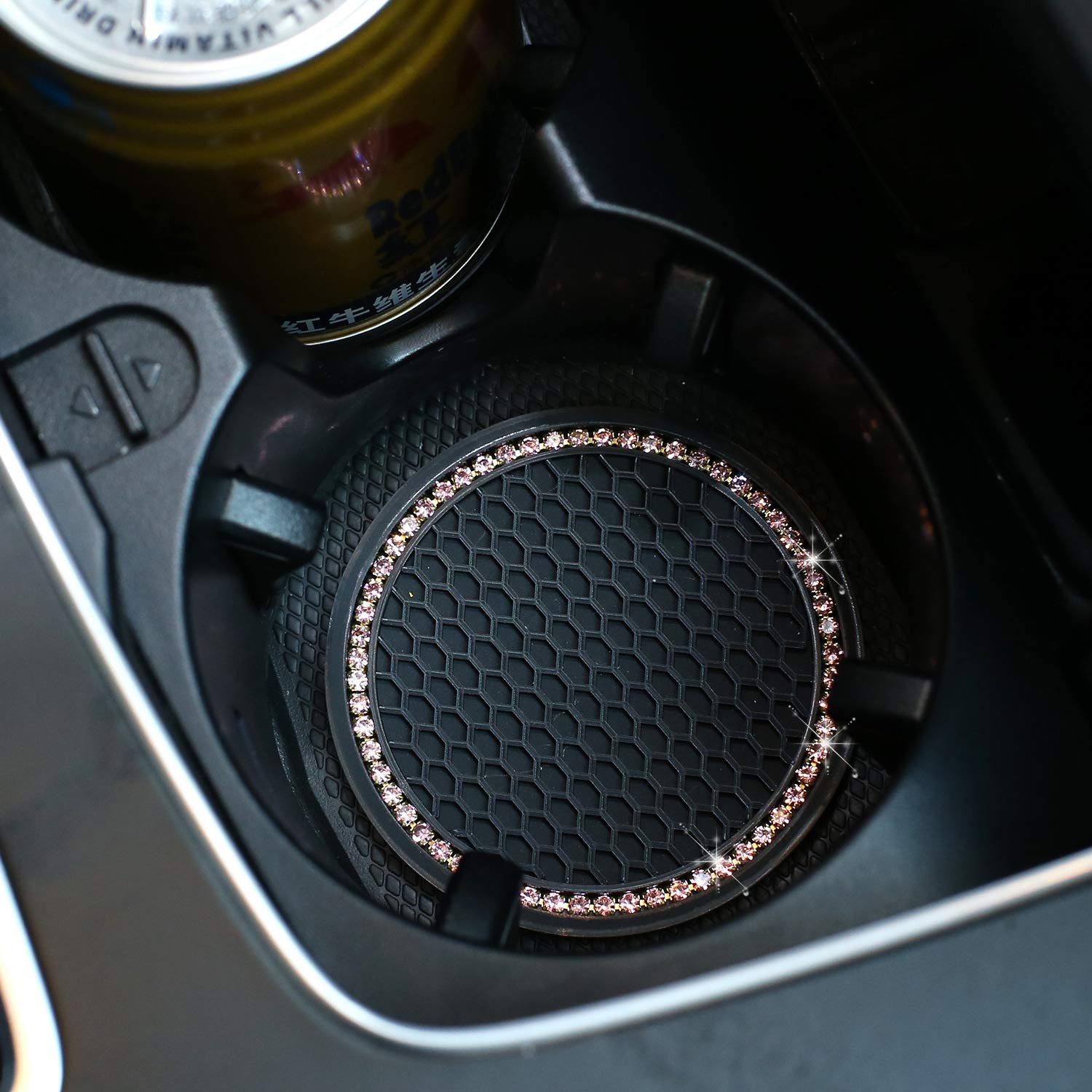 AUCELI Confezione da 4 sottobicchieri per auto Bling da 6,75 cm