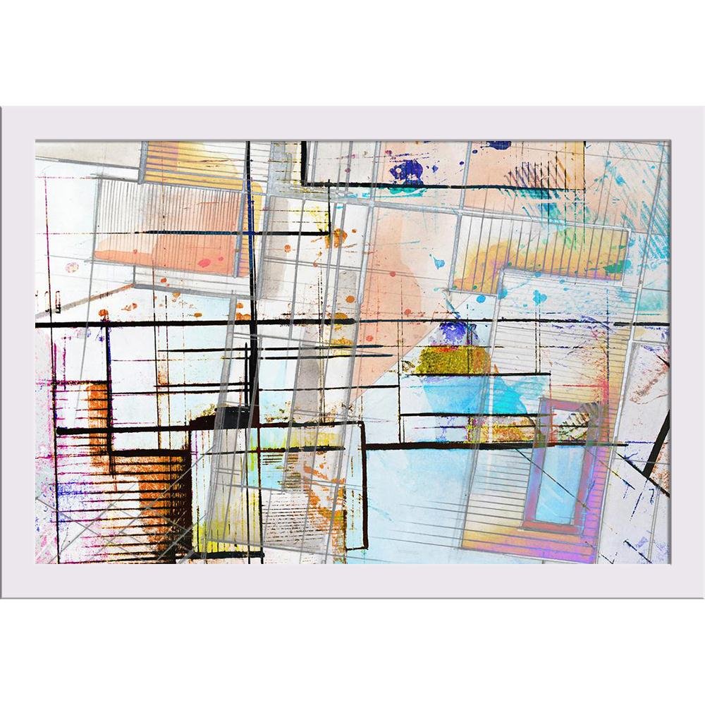ArtzFolio Abstract Art D8 | Paper Wall Poster White Frame with Acrylic Glass | 19 x 13 inch (48 x 33 cms)