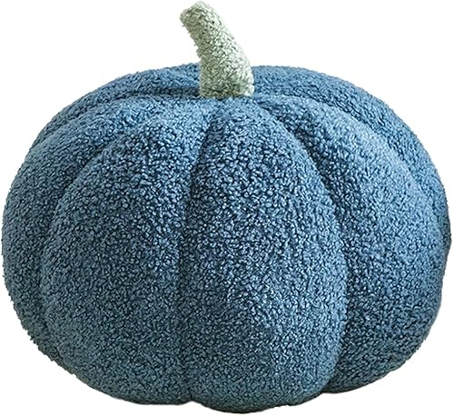 Almohada de felpa de calabaza simulada 3D para sofá (7.8 pulgadas, azul)