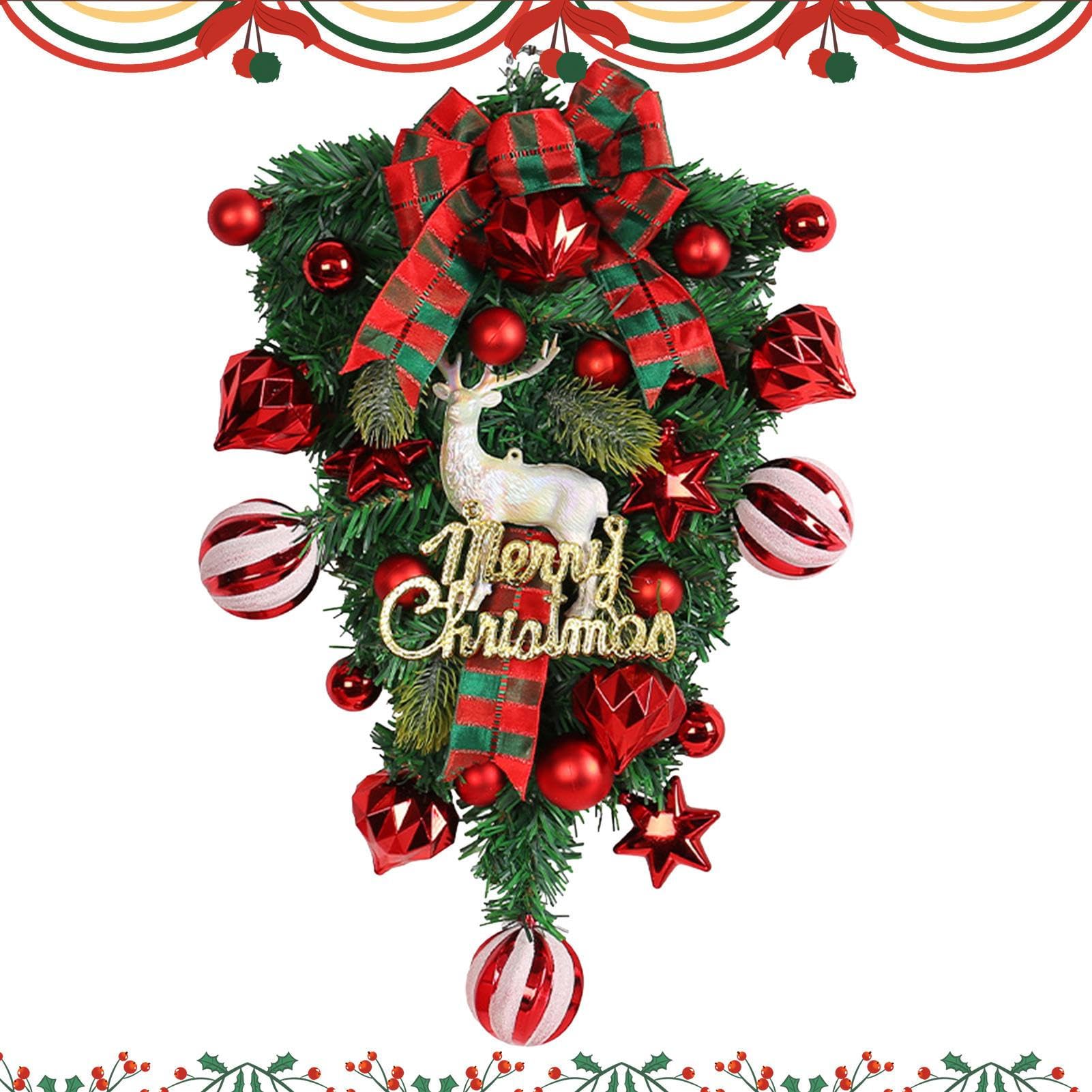 Amazon.co.jp: クリスマスリース 玄関ドア用 クリスマス スワッグ ドア