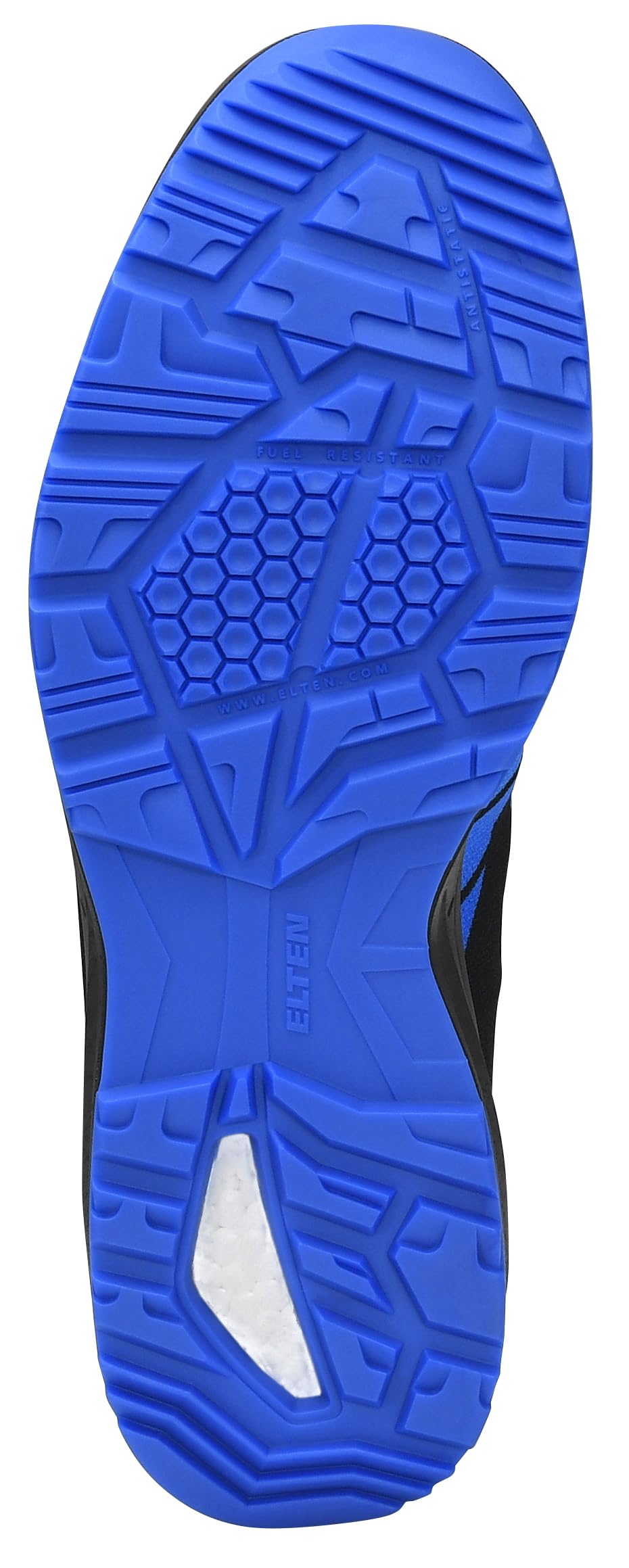 ELTEN Obuwie ochronne Larkin XXSports Black-Blue Low ESD S1, dla kobiet i mężczyzn, tekstylne, stalowe noski, lekkie, sportowe, czarne/niebieskie