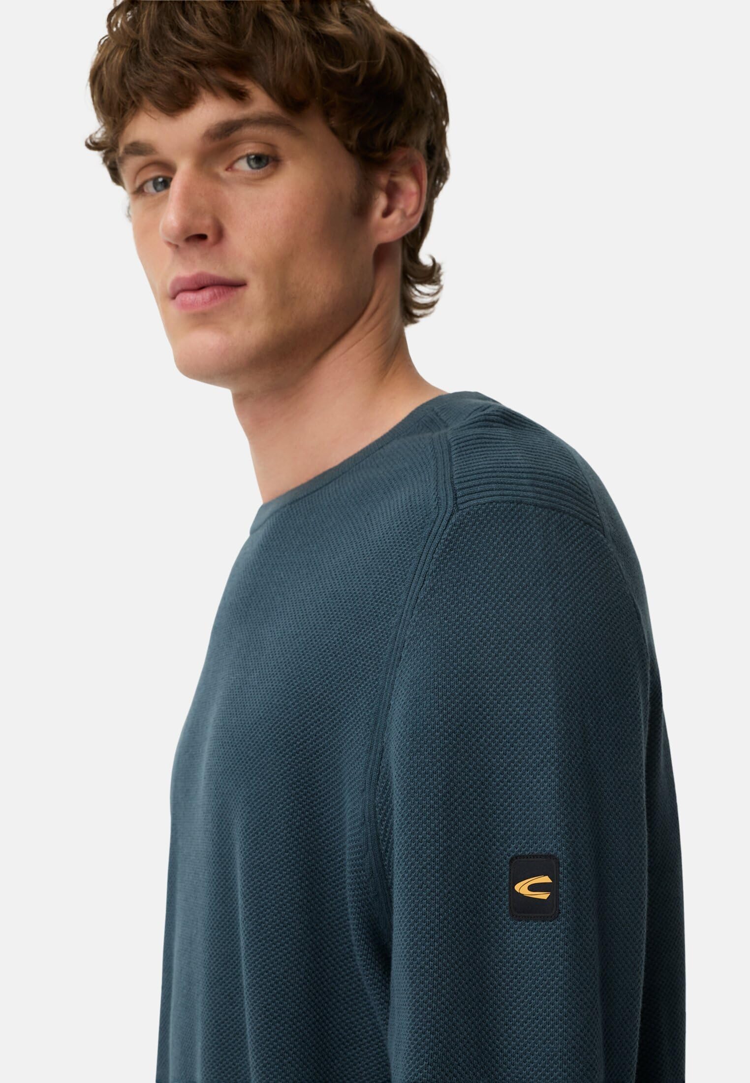 camel active Herren Pullover aus Reiner Baumwolle