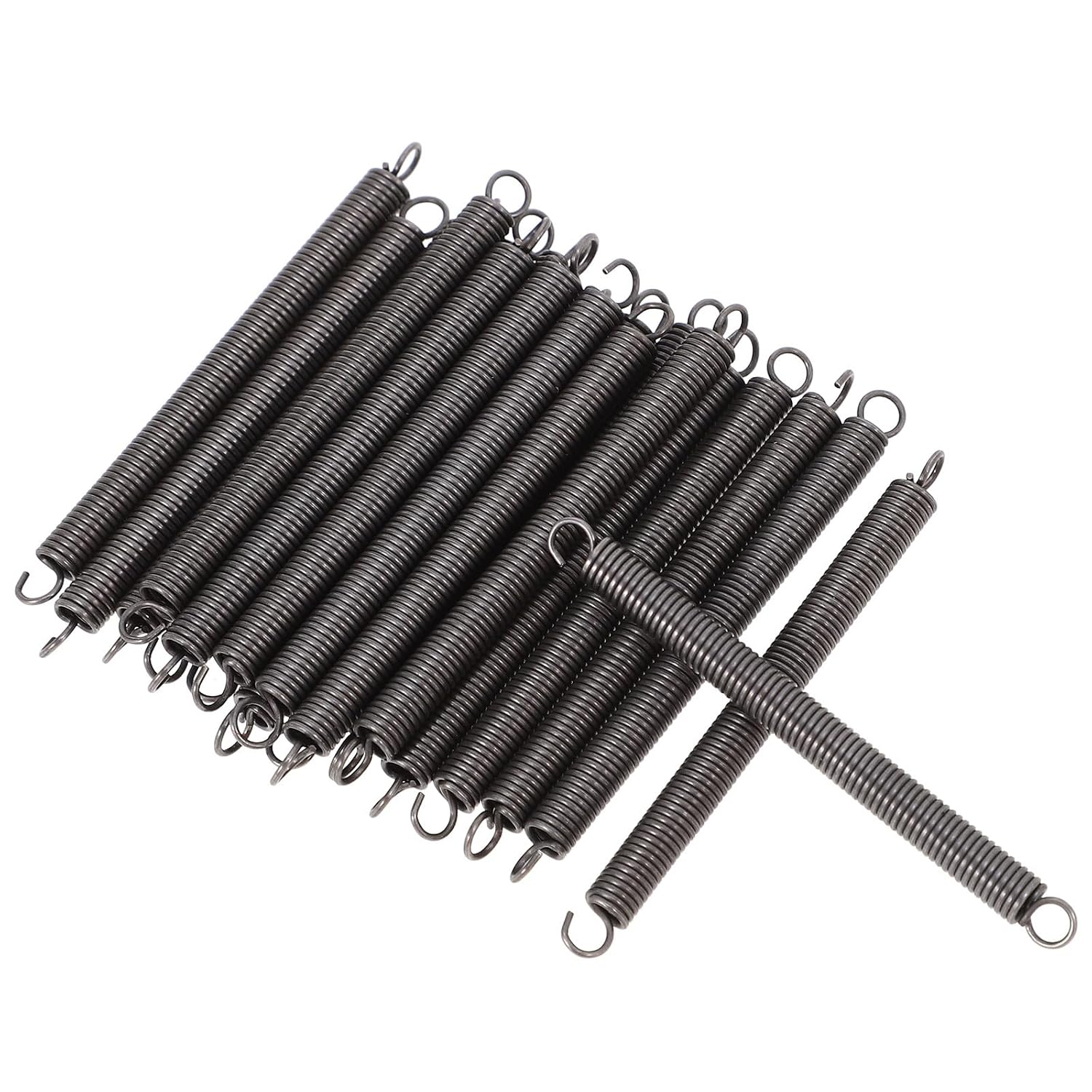 Didiseaon 20pcs Small Tension Extension Springs with Hook Ends, 0.6x4x60mm Stainless Steel Mechanical Springs for Home Repair, Crafts, and Gate Latch Replacement