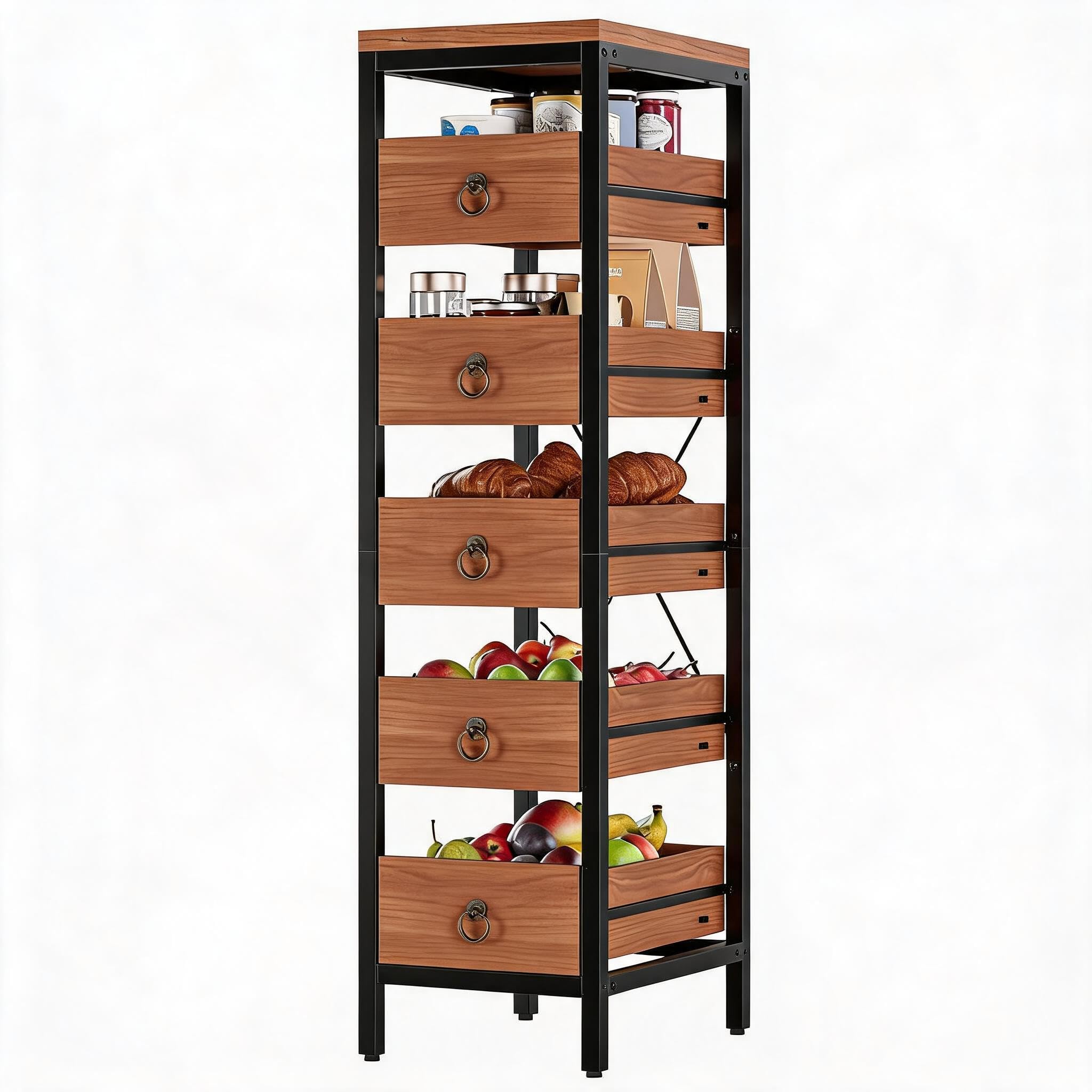 Garvee Scaffale Cucina Stretto 5 Cassetti Estraibili