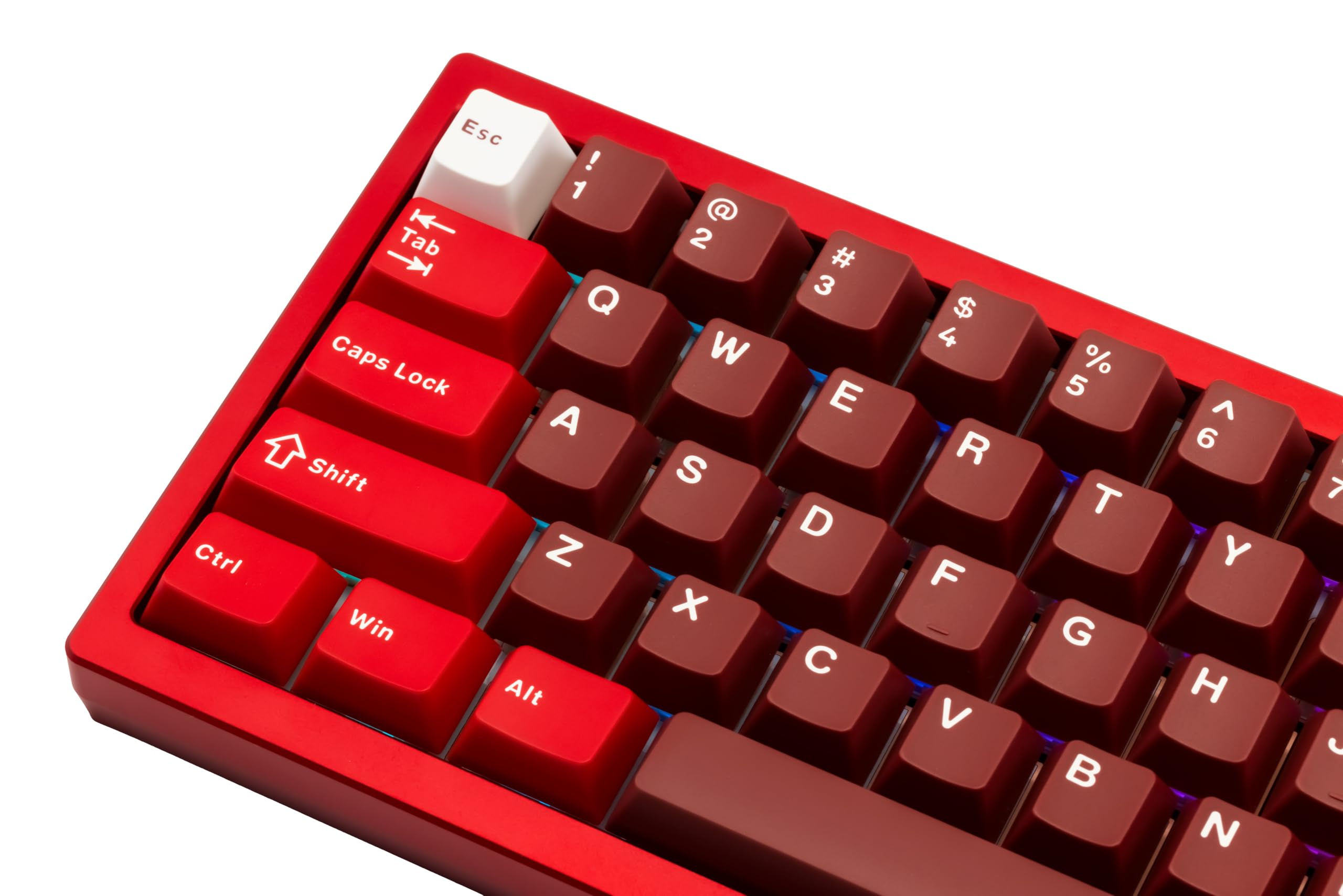 WOBKEY Zen 65, tastiera meccanica a sgancio rapido, alloggiamento in alluminio CNC, hot-swappable, Tri-Mode (BT/2,4G/USB-C), illuminazione RGB, QMK/VIA, adatta per Mac e Windows (ultra rosso)