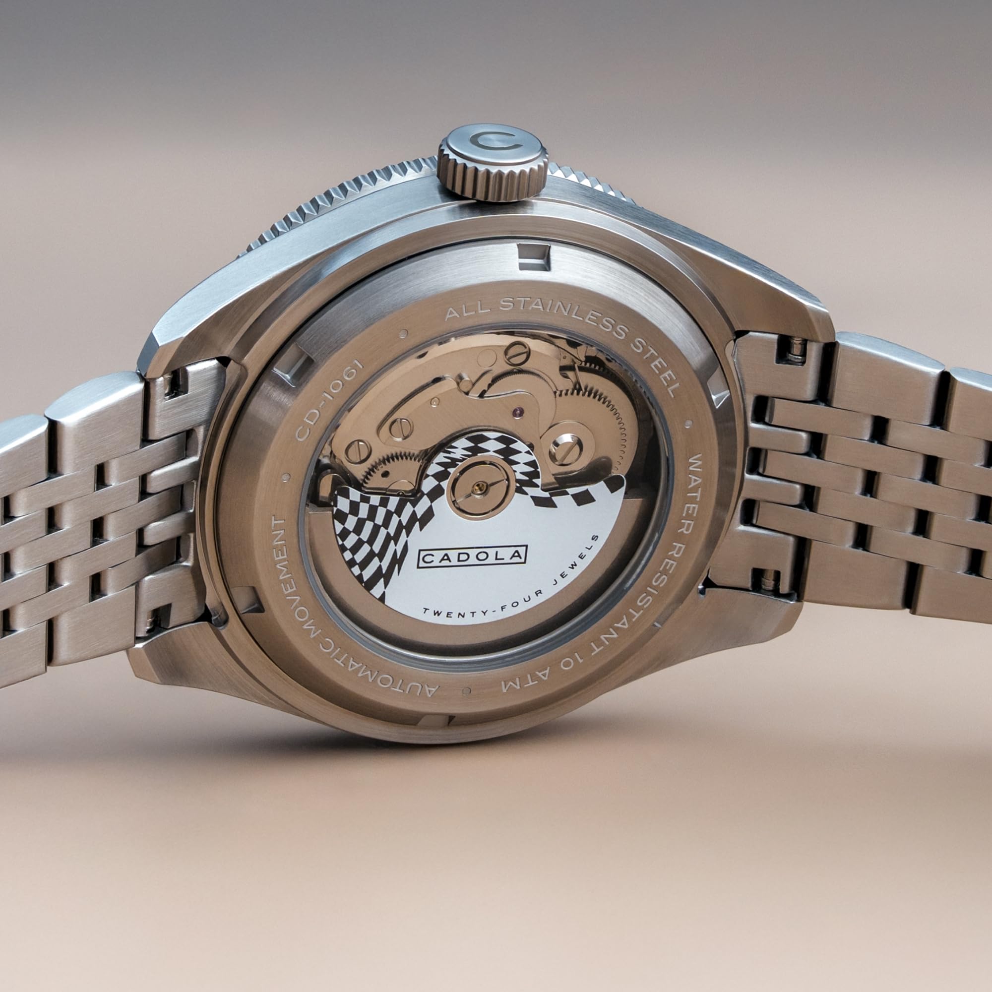 Cadola Orologio da uomo automatico Ahrens da 42 mm con cinturino in acciaio inossidabile massiccio CD-1061