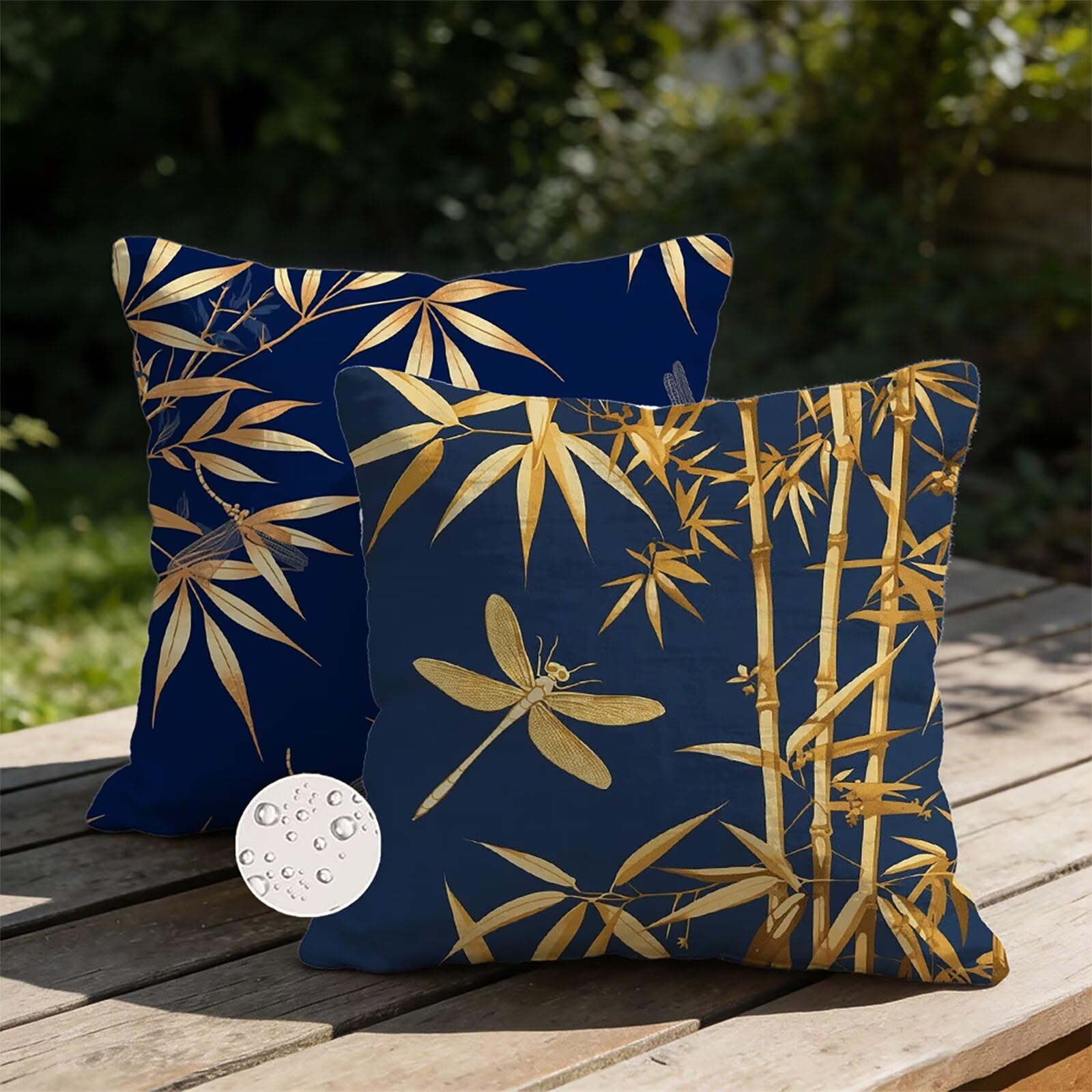 Generisch Outdoor Kissen Wetterfest 60x60cm Tier Dekokissen Kissenbezüge Blätter Kissenhülle Sommer Sofakissen für Wohnzimmer Schlafzimmer Garten Dekorative 2er Set. Q-3248