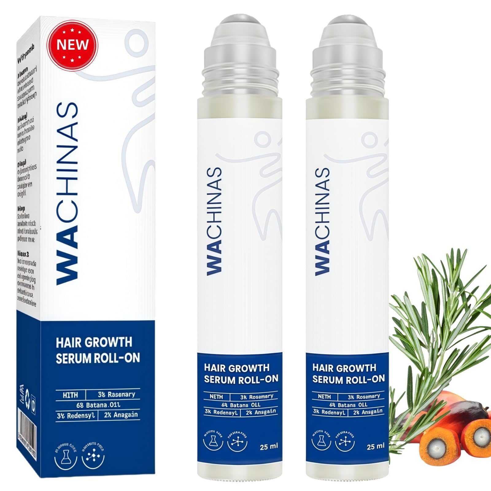 Premium Hair Growth Serum Roll-On with Saw Palmetto, Rosemary & Batana Oil | DHT Blocker with Biotin | Supports Hair | No-Rinse, Fast-Absorbing Formula for Women & Men Pack of 2 0.85 Fl Oz (Pack of 2)