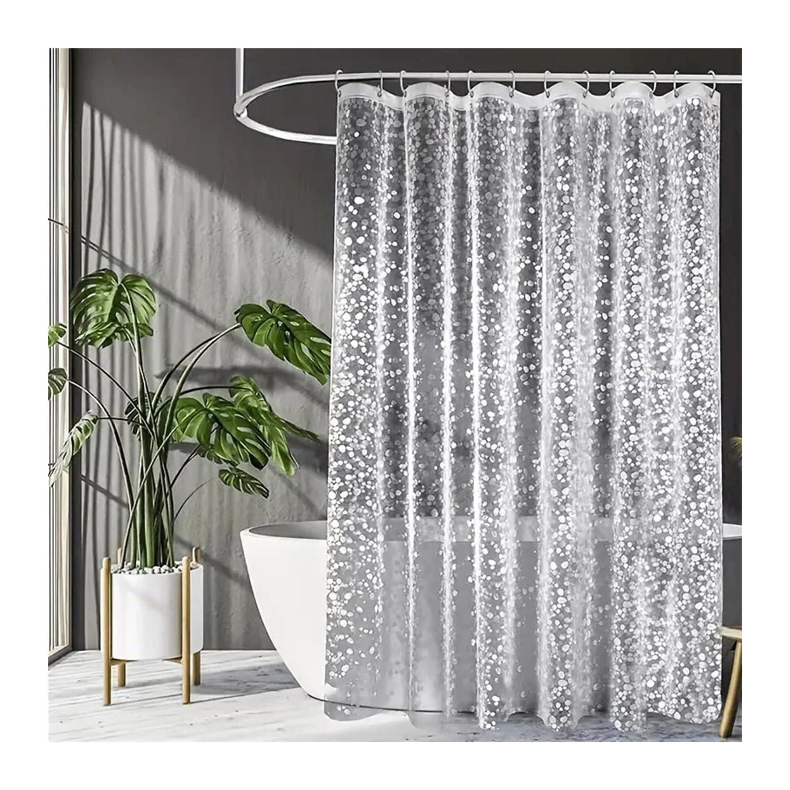 PIGENEQW Shower Liner Cloth Waterproof 1pcs Translucent Wet Separation Partition Shower Curtain(180 * 180cm)