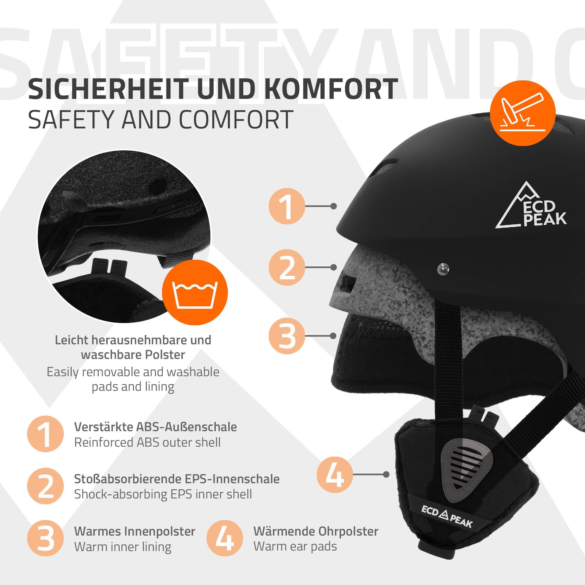 ECD Germany Casco de Esquí y Snowboard para Hombre y Mujer Robusto y Ligero