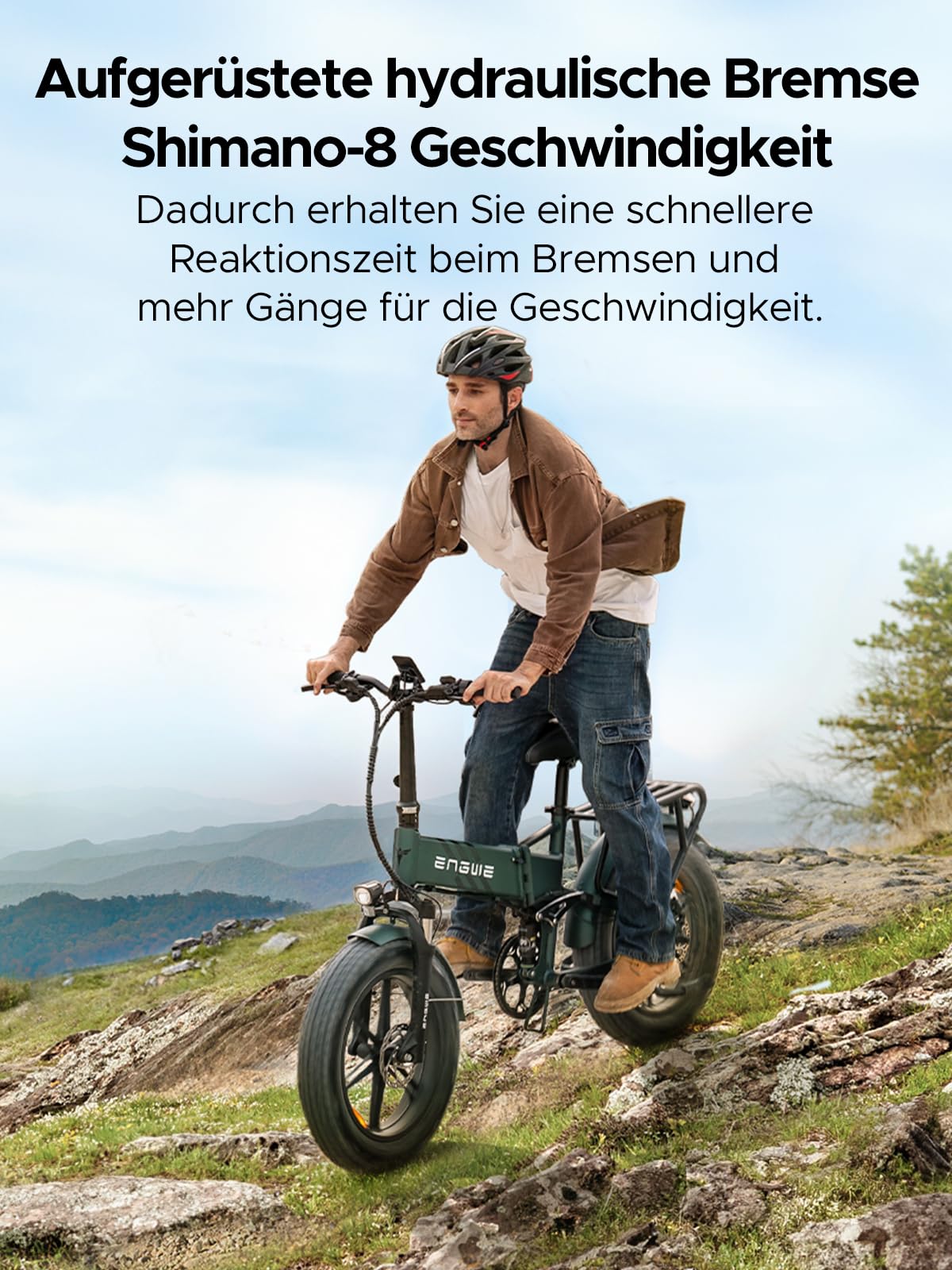 ENGWE Engine Pro 2.0 Elektrisches Klapprad mit 20„x4.0“ Fat-Tire-Reifen, 768-Wh-Akku (16 Ah) für bis zu 110 km, Drehmomentsensor, Vollfederung, 8 Gänge für Stadt und Gelände