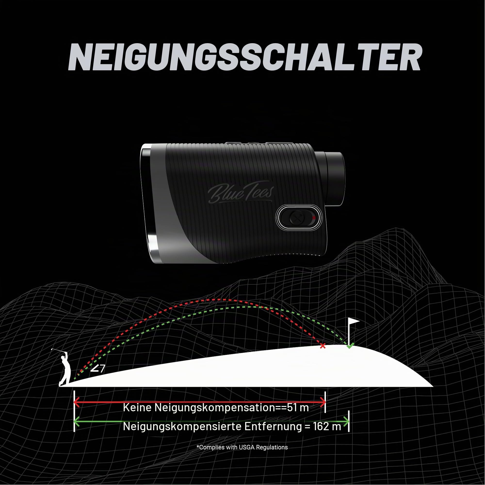 Blue Tees Golf Series 3 Max+ Golf Entfernungsmesser mit Neigungsschalter, 1000 Yards Entfernungsmesser, 7-fache Vergrößerung, Laser-Entfernungsmesser, Neigungsmessung, Magnetleiste,