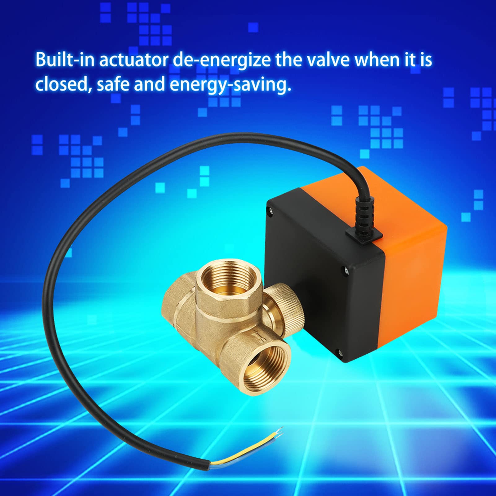 Vanne À Bille Électrique Cc Vanne À Bille 3 Voies En Laiton 24V G3 / 4 Pour Ventilo-Convecteur De Climatiseur Système De Contrôle De L'Eau