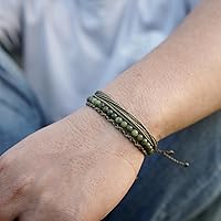 Vista 363 de Handmade Natural Stone Beaded Healing Bracelet Gift for Men Adjustable Rope String Bracelet (picasso jasper, Adjustable)