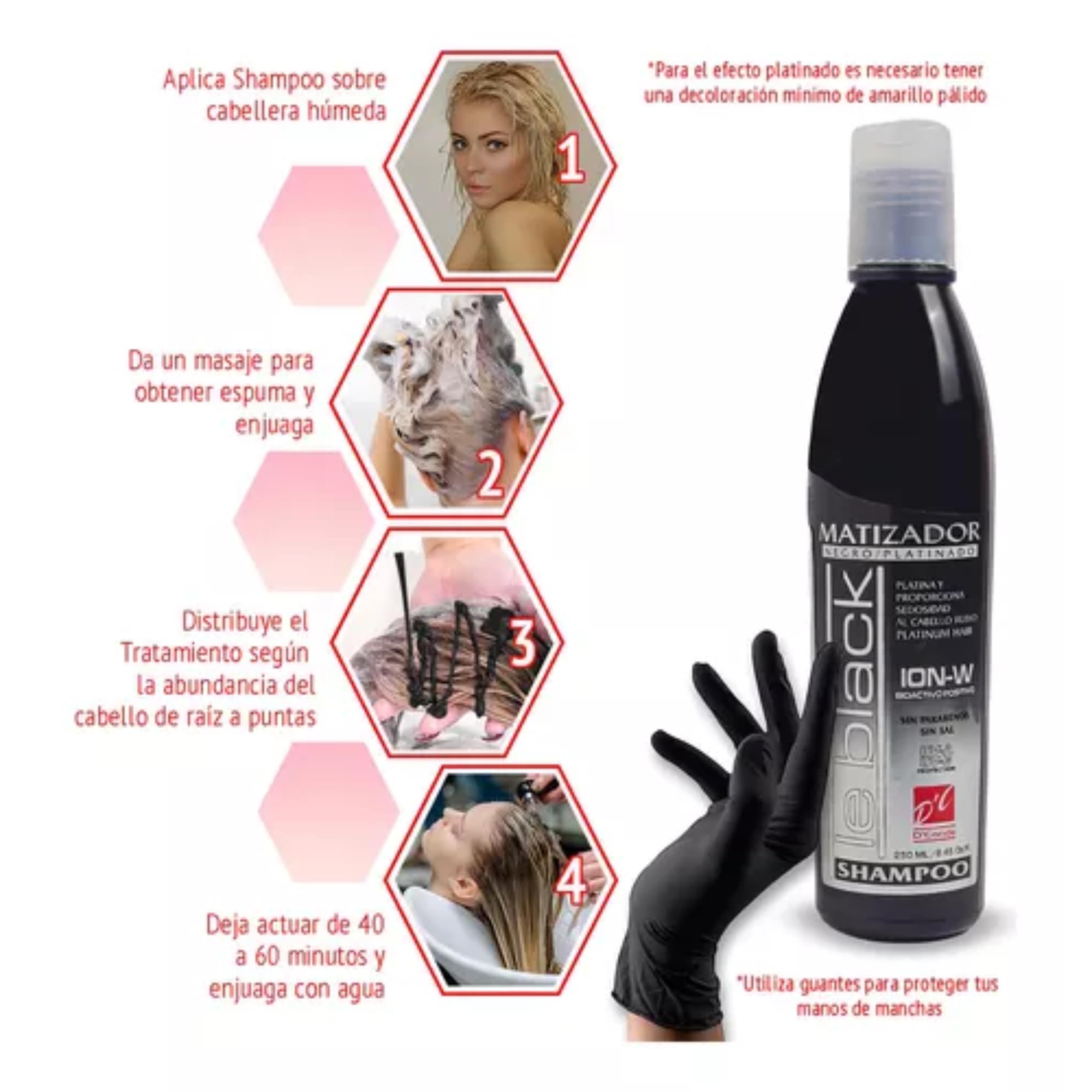 D'Conde Le Black Purple Toning Shampoo for Blonde, Silver & Gray Hair, 8.45 Fl Oz