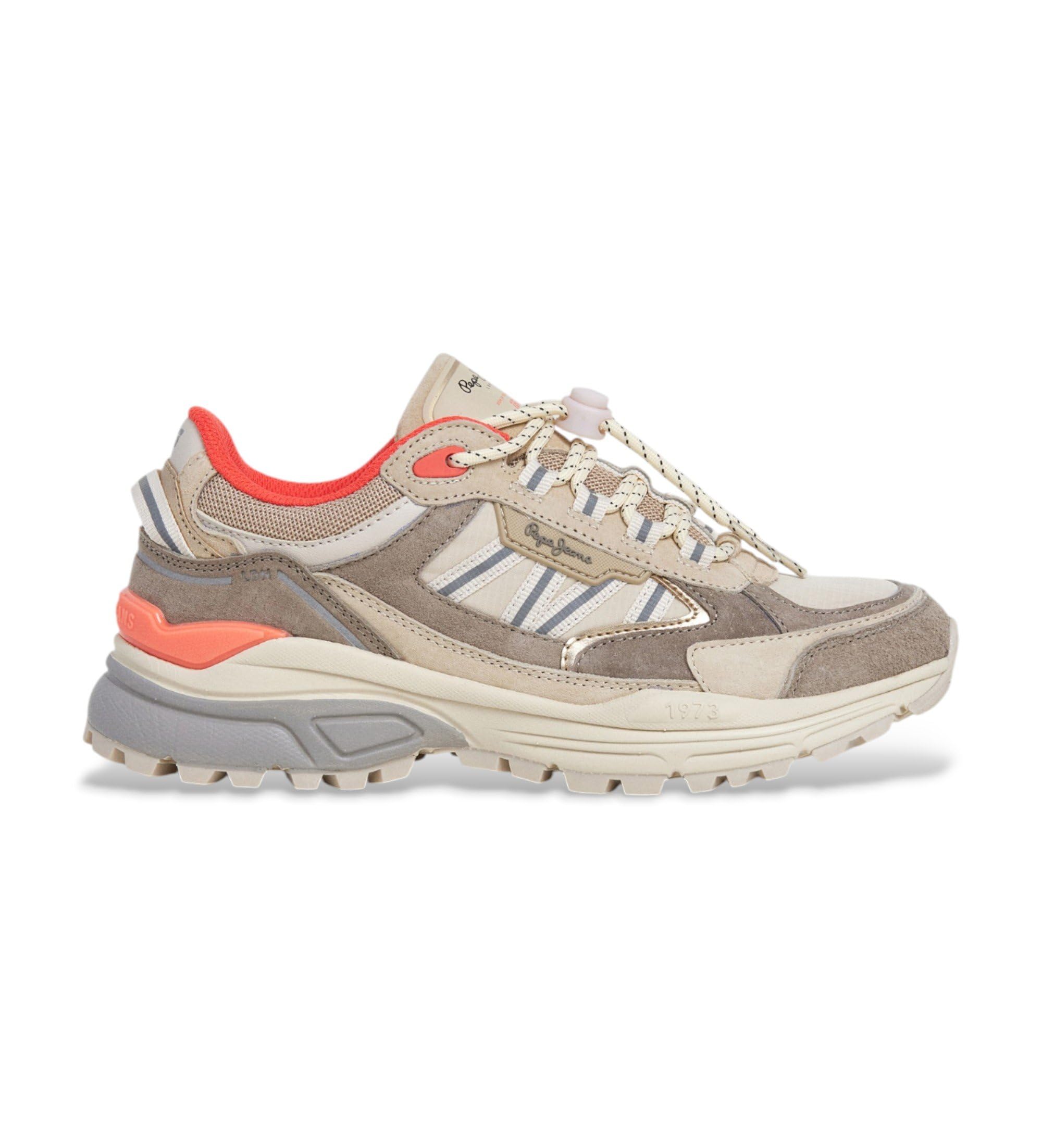 Pepe Jeans Women's Darren Trek W Sneak, Beige, 7 UK
