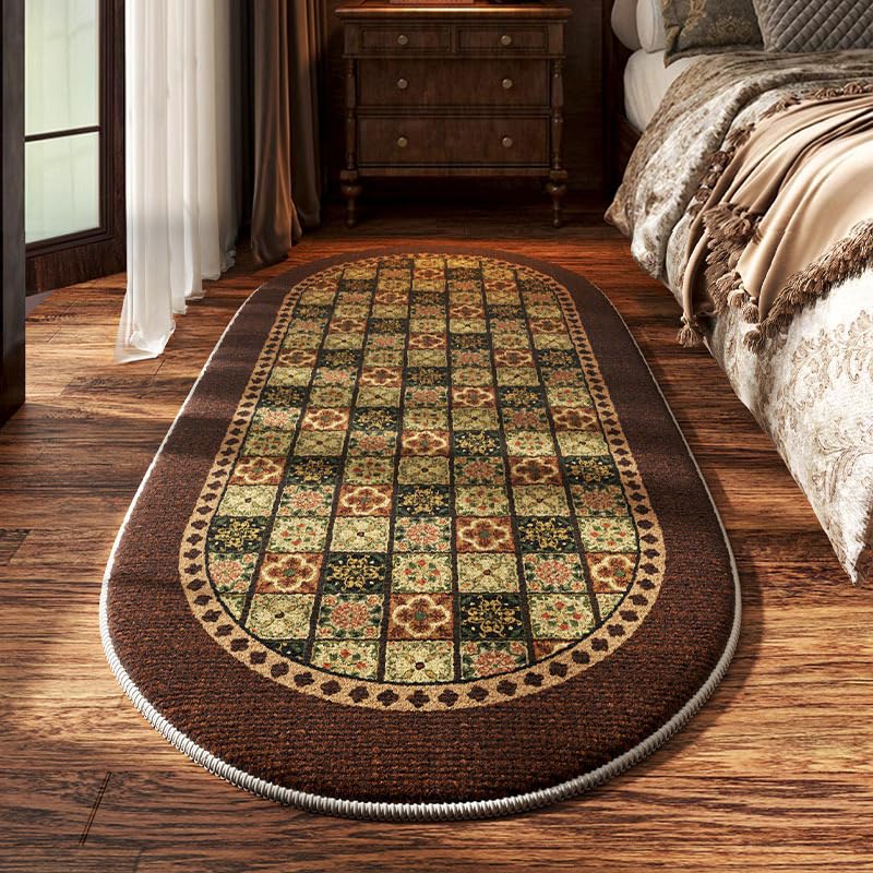 Tapis de décoration d'intérieur ovale au design floral haut de gamme