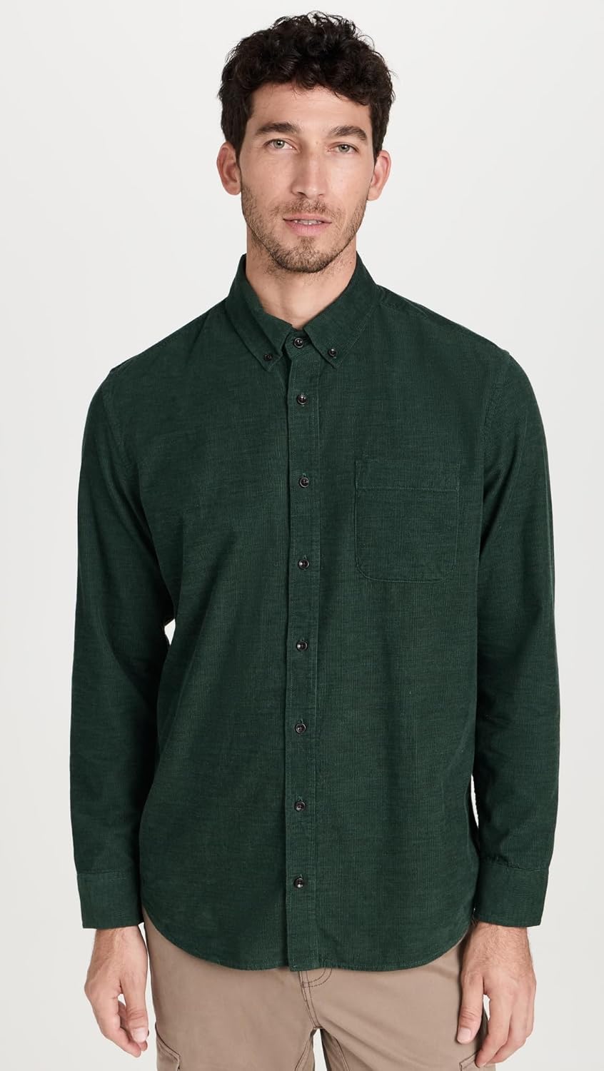 Taylor Stitch Men's Corduroy Jack Shirt, Heather Pine Pincord, Green, 19" Neck - Image 2