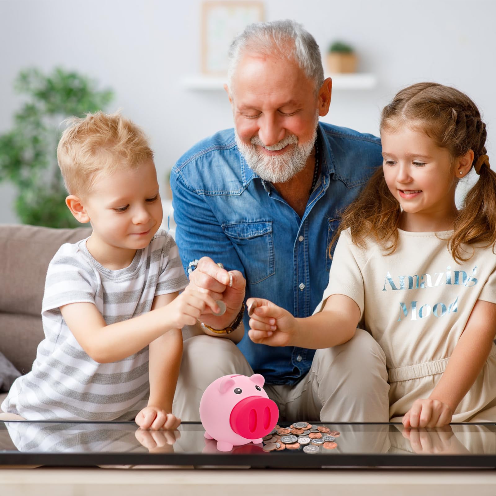 Amazon.com : ZEAYEA 4 Pack Mini Piggy Bank, Cute Plastic Pig Money