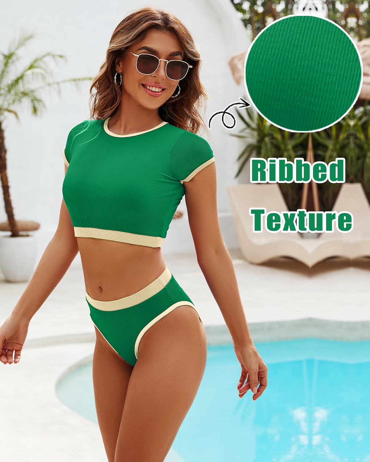 DaiLiWei Two Piece Tummy Control Swimsuits for Women Cheeky Bikini Sets Modest Bathing Suit High Neck Swim Suits Teens - Image 7