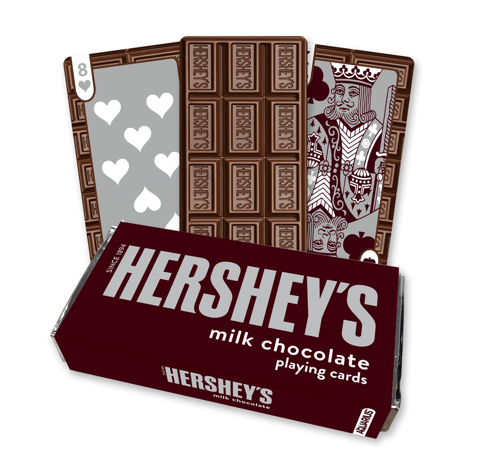 AQUARIUS Hersheys Chocolate Bar Premium Playing Cards - Hershey's Themed Deck of Cards for Your Favorite Card Games - Officially Licensed Hershey's Merchandise & Collectibles