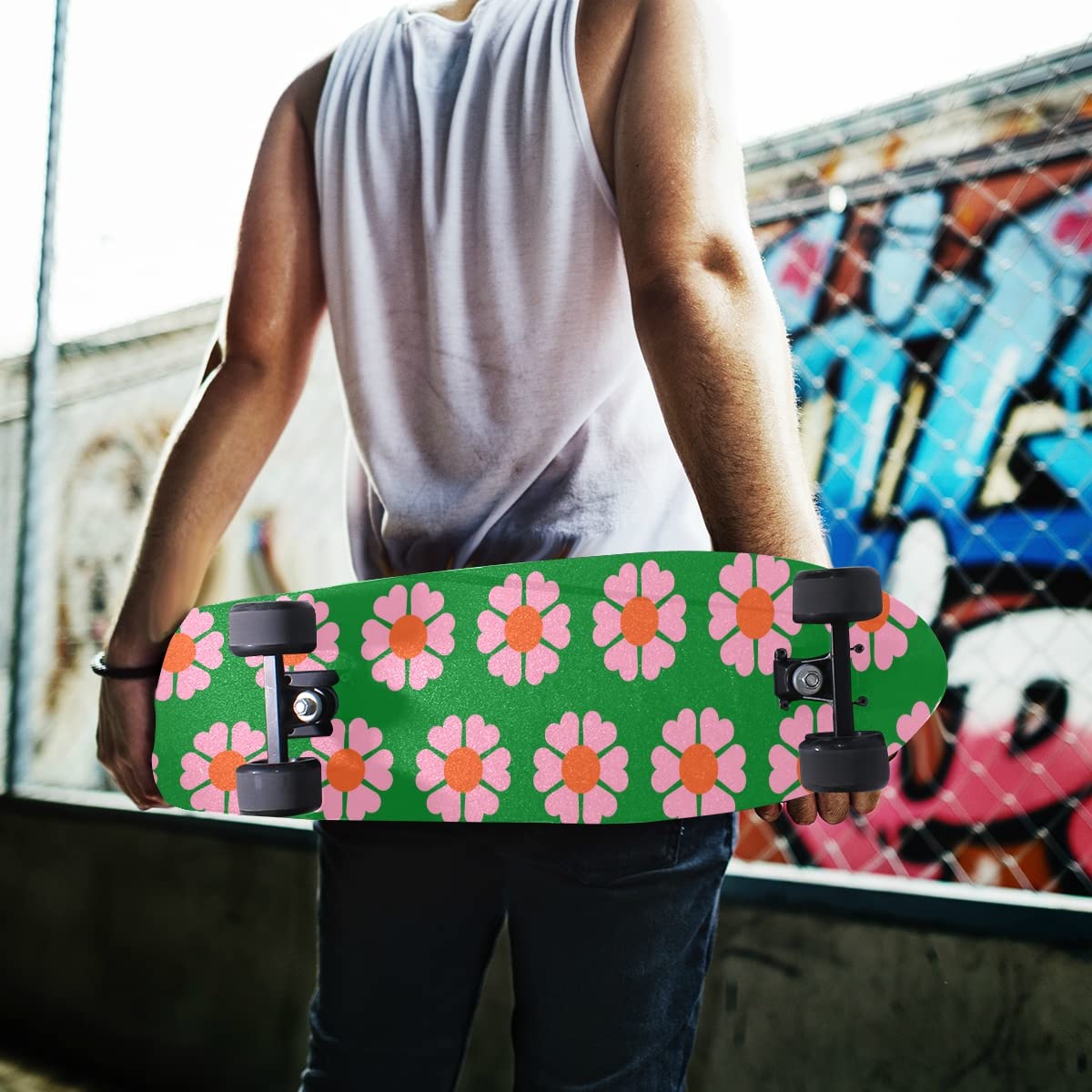 Grip Tape Graffiti Violet Et Blanc Pour Skateboard - 84,1 X 23,1 Cm - Antidérapant Et Résistant - 3