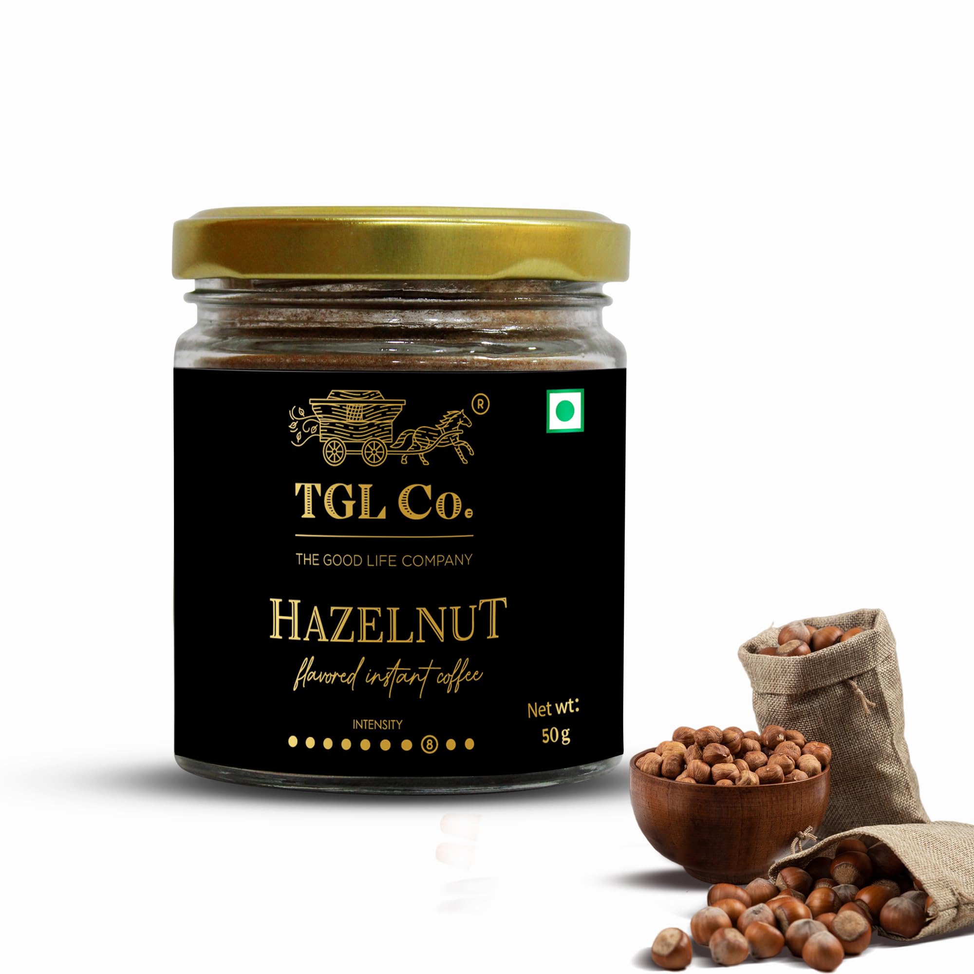 TGL Co. Hazelnut Flavoured Instant Coffee Powder (50 Gm)|Rich & Smooth Taste|Everyday Coffee|Makes 25 Cups