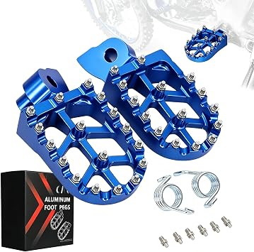 JFG RACING Dirt Bike CNC Foot Pegs for YZ65/YZ85/YZ125/YZ250/YZ250F/WR250F | CNC motorcycle rest pedal footpegs,for YZ65 18-26/YZ85 02-26/YZ125 97-26/YZ250 98-26/YZ250F 01-22/WR250F 01-24/YZ450F,blue