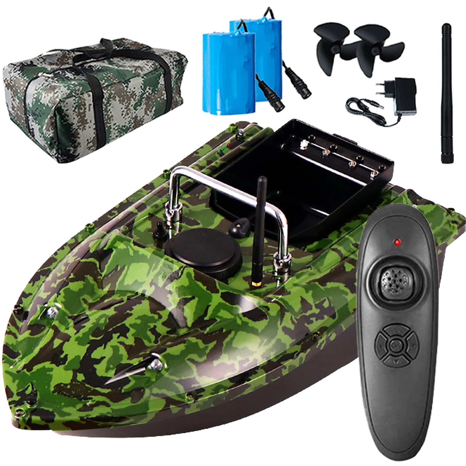 Bateau Appât Télécommandé 500m Pour Pêche Au Feeder - Batterie Lithium 5200mAh, Charge 1.5kg Bateau Appât Télécommandé 500m Pour Pêche Au Feeder - Batterie Lithium 5200mAh, Charge 1.5kg
