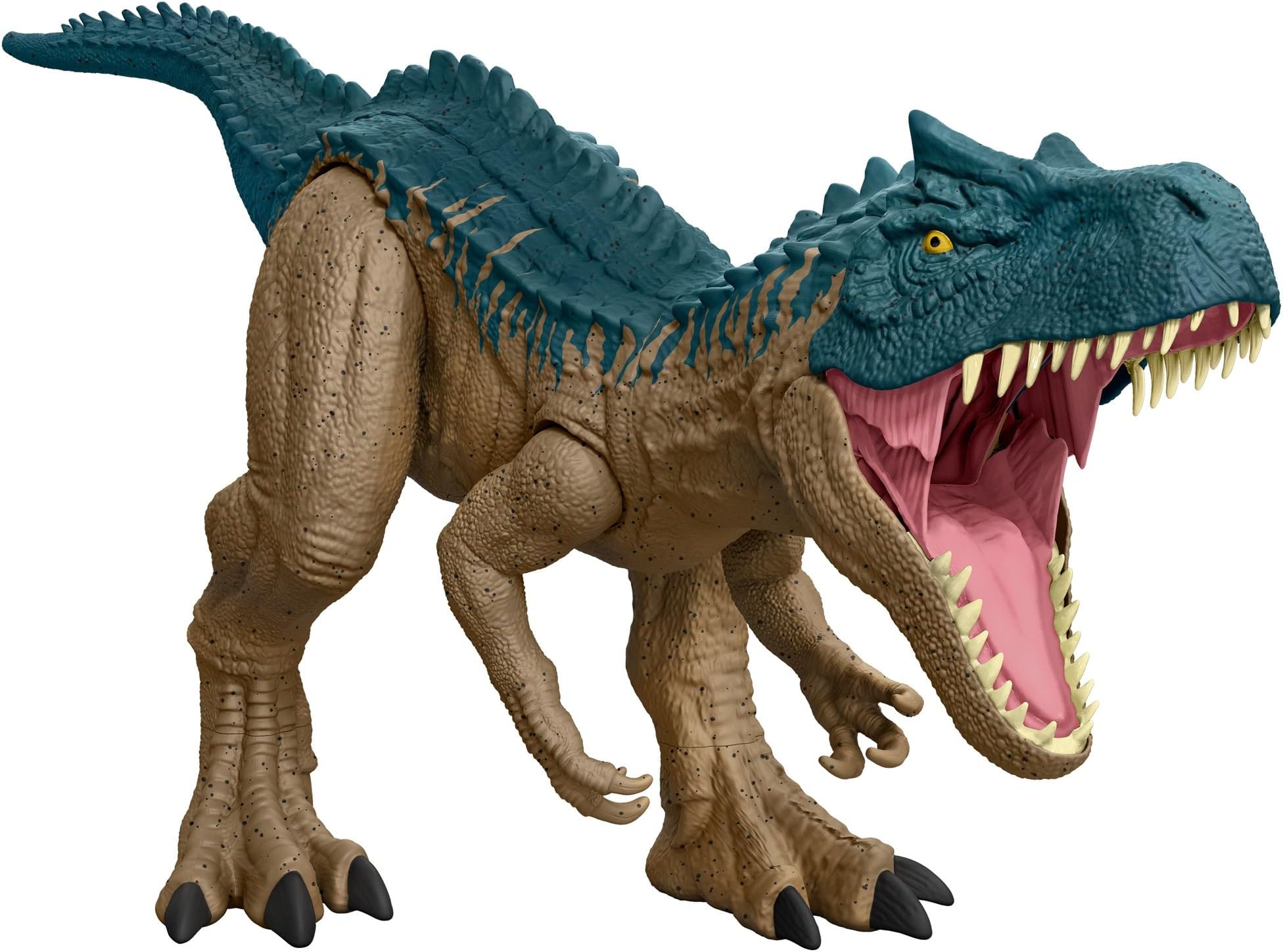Mattel Jurassic World Super Big! Alosaurus HRX53 Children's Figure, Dinosaur Toy, Total Length: Approx. 39.4 inches (100 cm), Ages 4 and up, Blue/Brown