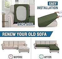 Vista 151 de H.VERSAILTEX 2025 New Sectional Couch Covers 8 Pieces Stretch Sofa Covers for Sectional Sofa Set Separate L Shaped Couch Cover for Both Left/Right