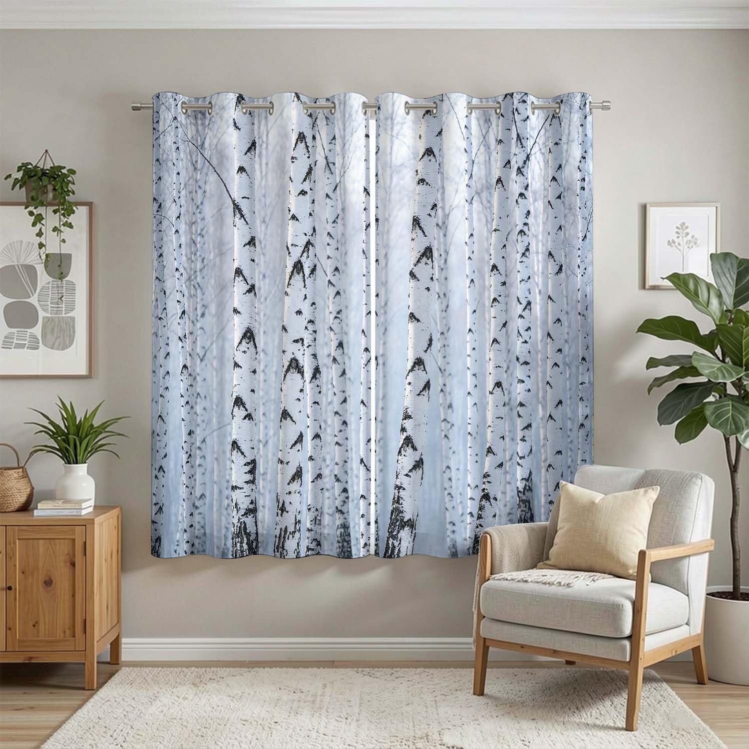 Tende Oscuranti Foresta di Betulle per Interni 2 Pannelli 140x240 cm