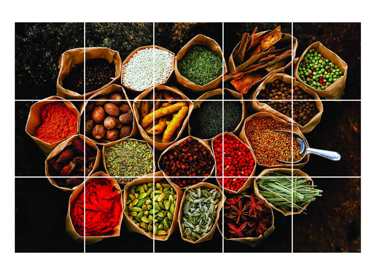 KREEPO Herbs and Spices Wallpaper/Wall Stickers for Kitchen, Self-Adhesive, Waterproof, Anti-Oil Decals for Kitchen Dining Room, Multicular (60cm x 91cm) KR_3 (B091SL4J2W) Amazon Price History, Amazon Price Tracker