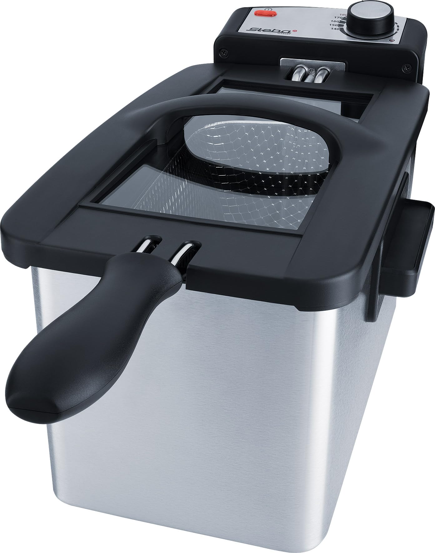 Steba DF 180 Edelstahl Fritteuse, Metallic | Profi-Heizsystem, 3 L